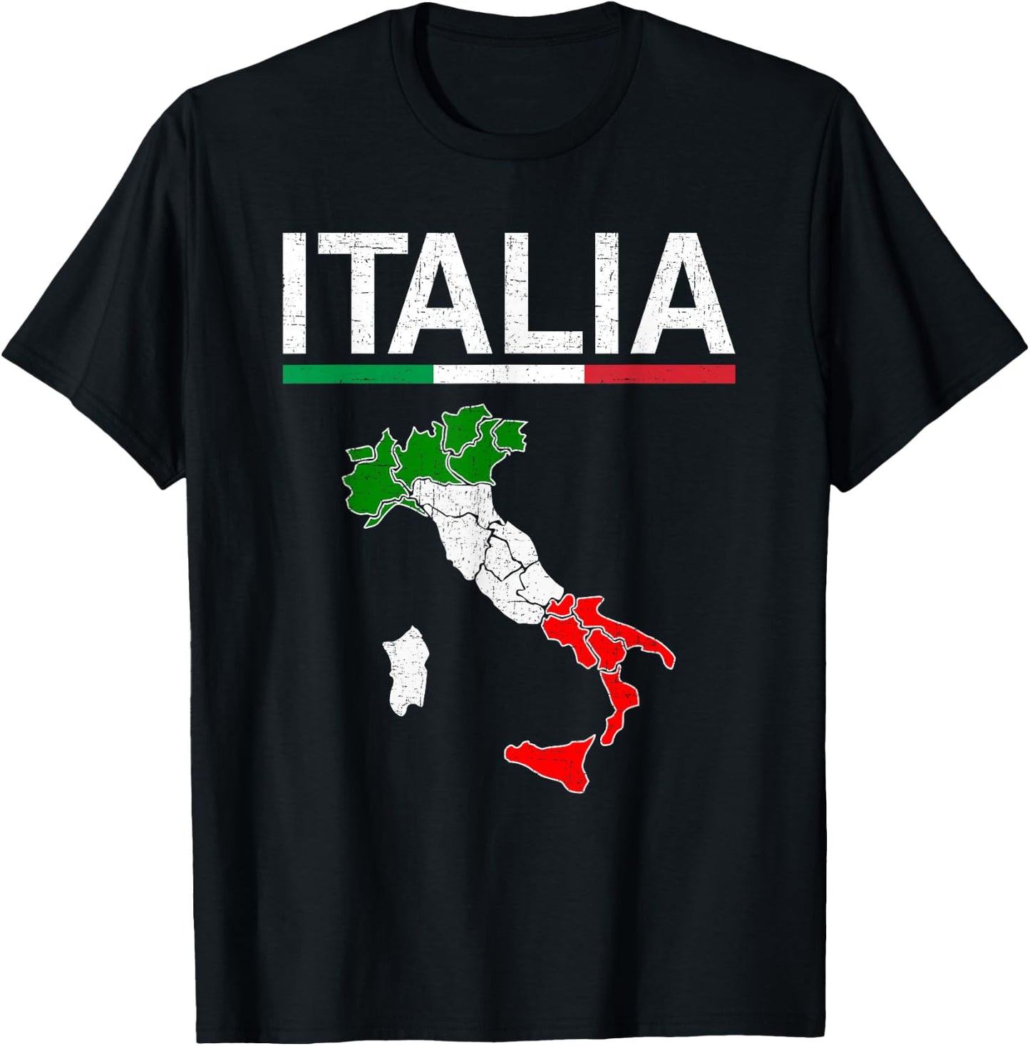 Italy Flag Vintage Italian Design Italia T-Shirt - T-Shirt | Black