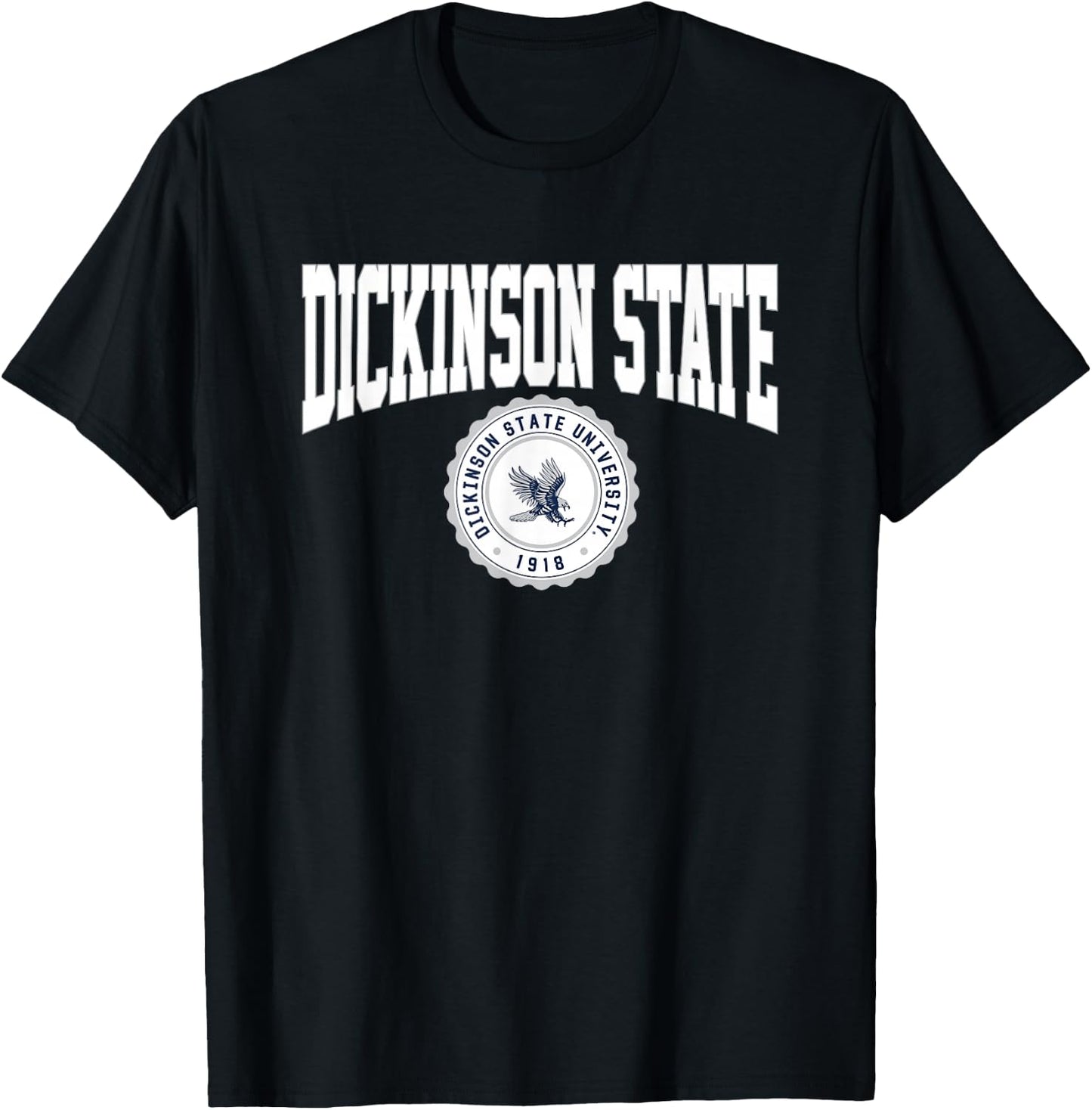 Dickinson State University Blue Hawks Collegiate Seal T-Shirt - T-Shirt | Black