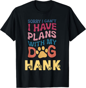 Dog Name Hank Personalised Gift Busy With My Dog Hank Men Women Kids T-Shirt - T-Shirt | Black