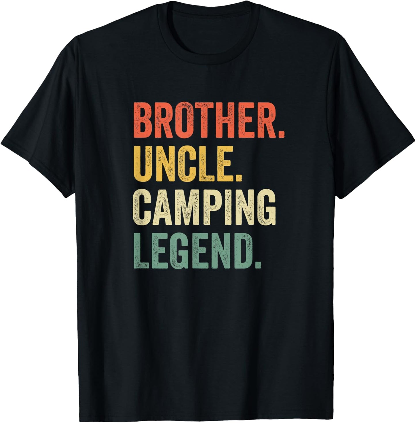 Funny Camper Brother Uncle Camping Legend Vintage T-Shirt - T-Shirt | Black
