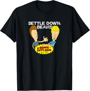 Beavis and Butthead - Settle Down T-Shirt - T-Shirt | Black