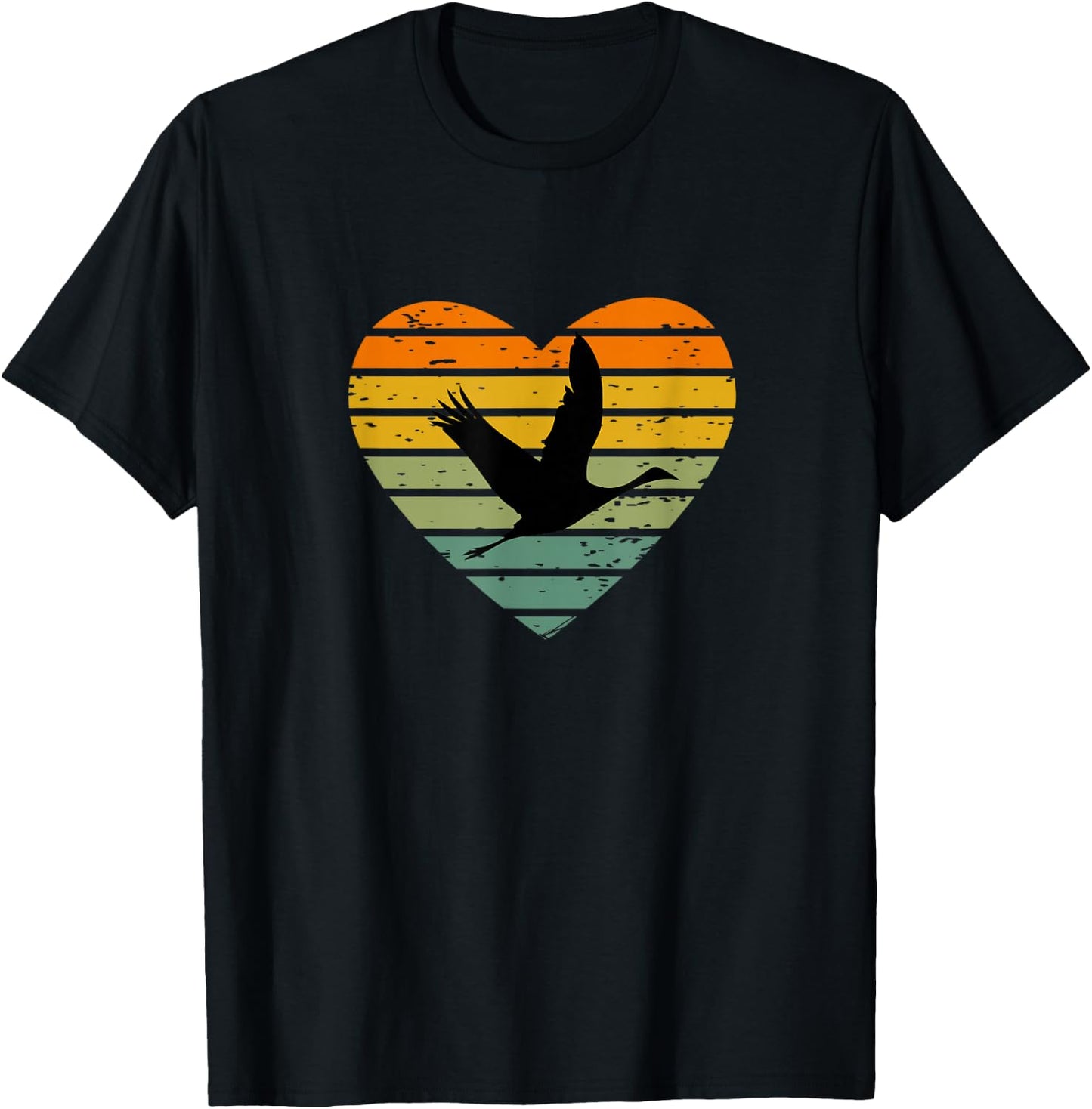 Ich liebe Kranich im Flug Vogel Ornithologe Zugvogel Kranich T-Shirt - T-Shirt | Black