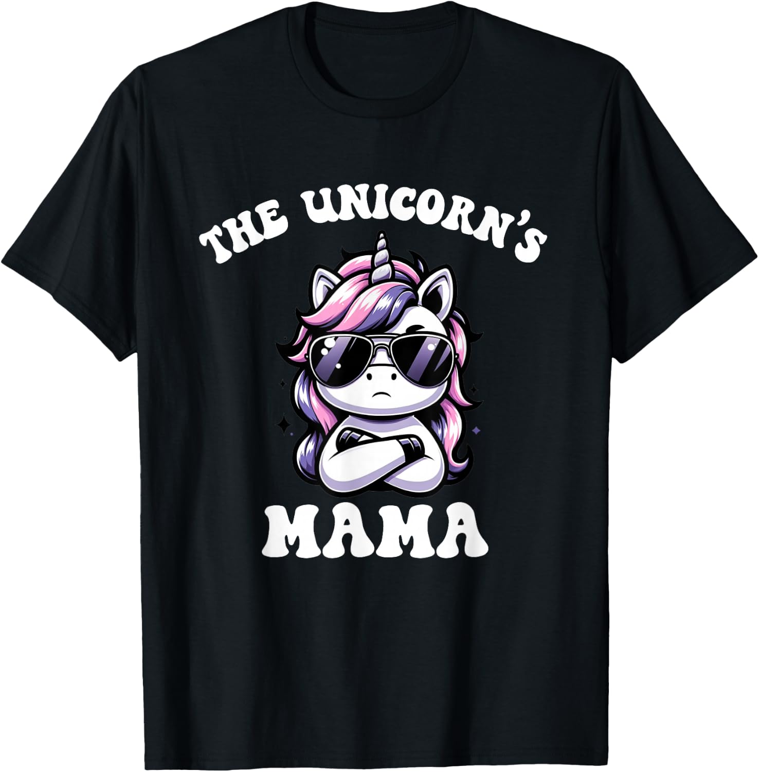 Cute Kawaii Unicorn Birthday Mama Mom T-Shirt - T-Shirt | Black