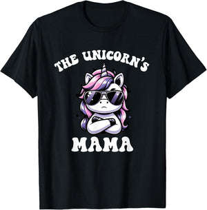 Cute Kawaii Unicorn Birthday Mama Mom T-Shirt - T-Shirt | Black
