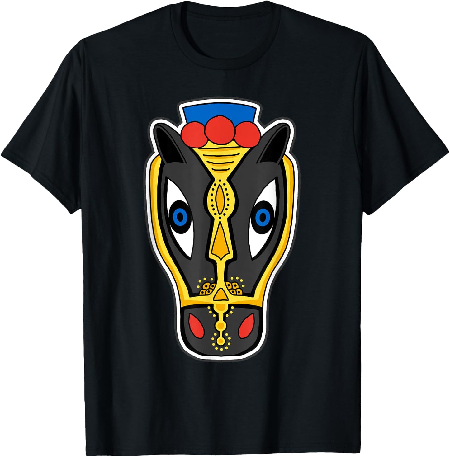 Macho Raton Mask, Latin, Illustration, Art Shirt, Horse Head T-Shirt - T-Shirt | Black