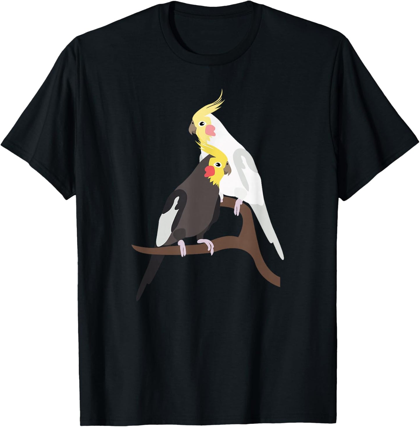 Nymphensittich Vogelpaar T-Shirt - T-Shirt | Black