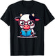 Adorable Book Lover Cow With Reading Glasses Cute T-Shirt - T-Shirt | Black