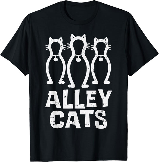 Alley Cats Bowling Team Fun Humor Bowler Player Women Ladies T-Shirt - T-Shirt | Black
