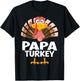 Thanksgiving Papa Turkey Matching Pajama T-Shirt - T-Shirt | Black