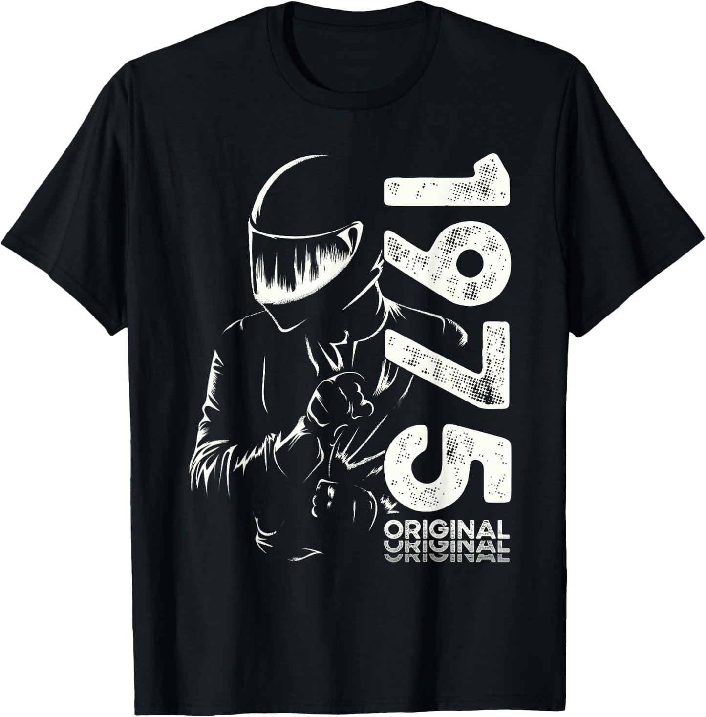 50th Birthday Man Motorcycle Biker Biker 1975 , Black, S T-Shirt - T-Shirt | Black