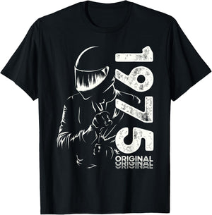 50th Birthday Man Motorcycle Biker Biker 1975 , Black, S T-Shirt - T-Shirt | Black