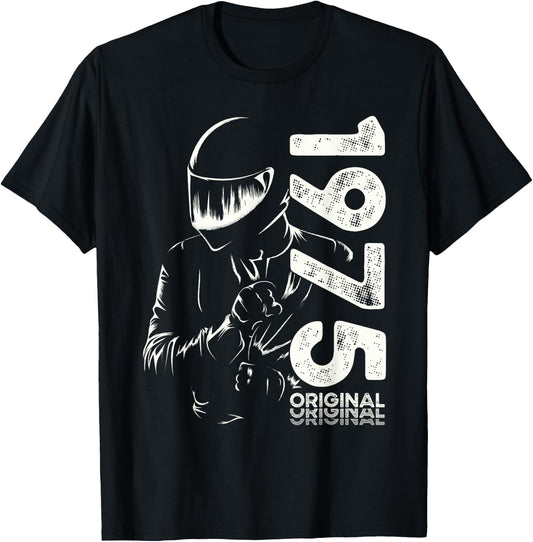 50th Birthday Man Motorcycle Biker Biker 1975 , Black, S T-Shirt - T-Shirt | Black