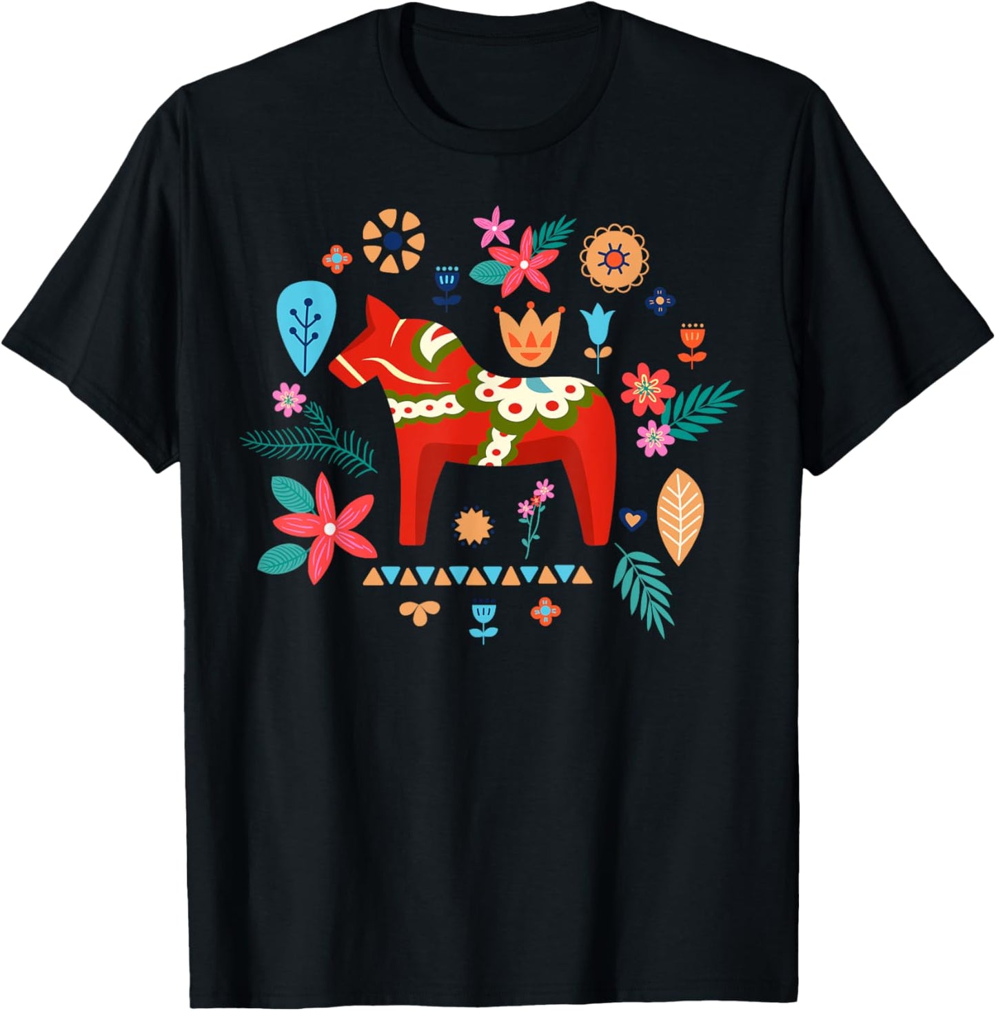 Dalecarlian Horse Design for a Proud swedish dala horse fan T-Shirt - T-Shirt | Black