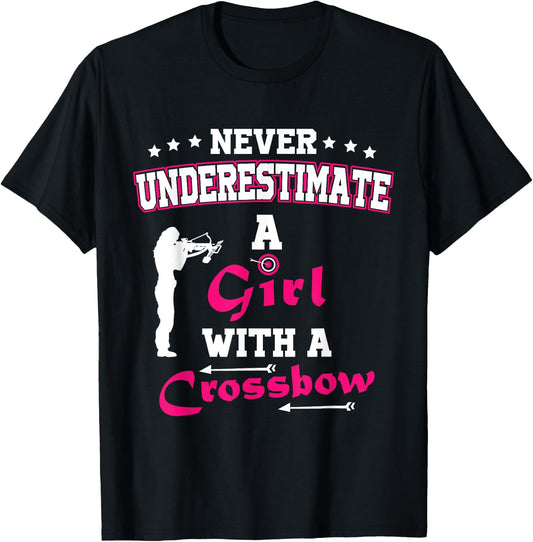 Archery Crossbow Girl Medieval Archery T-Shirt - T-Shirt | Black