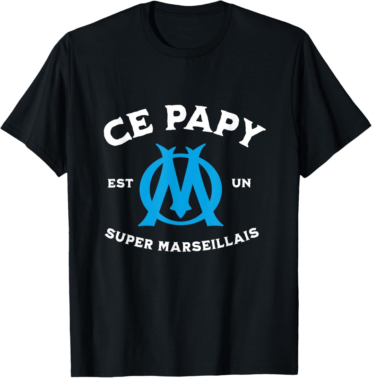 Grandpa Super Marseillais supporter humour grandpa , Black, S T-Shirt - T-Shirt | Black