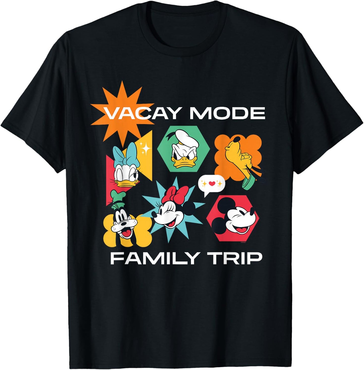 Disney Mickey & Friends Vacay Mode Family Trip Vacation T-Shirt - T-Shirt | Black