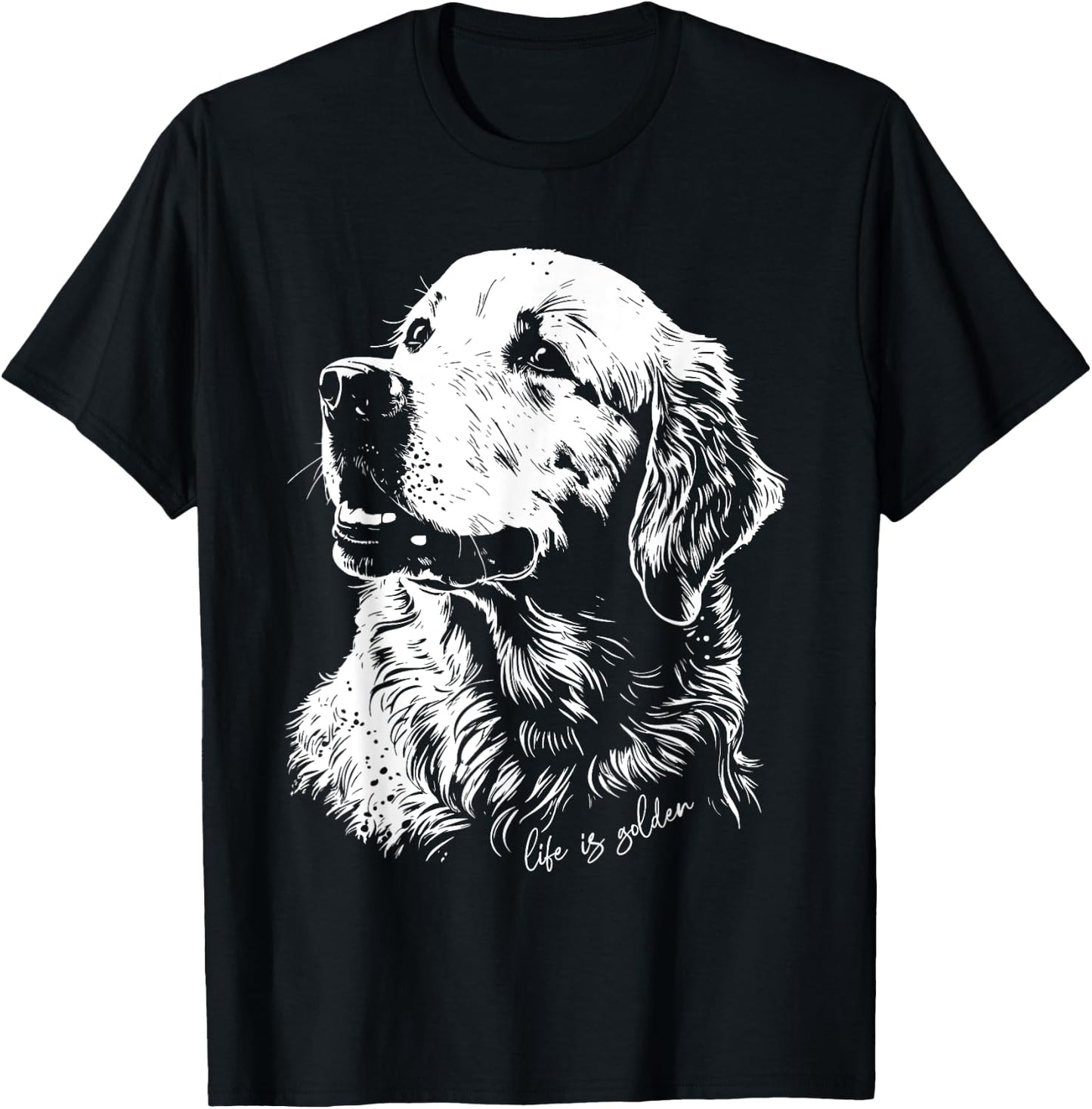 Life Is Golden Golden Retriever Cute Golden Retriever T-Shirt - T-Shirt | Black