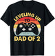 Daddy of Two Gamer Daddy Squared 2 Gaming Father for the Second Time T-Shirt - T-Shirt | Black