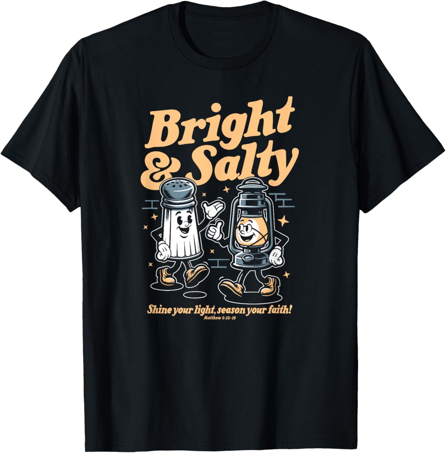 Salt & Light Of The World Matthew 5 Bible Verse Christian T-Shirt - T-Shirt | Black