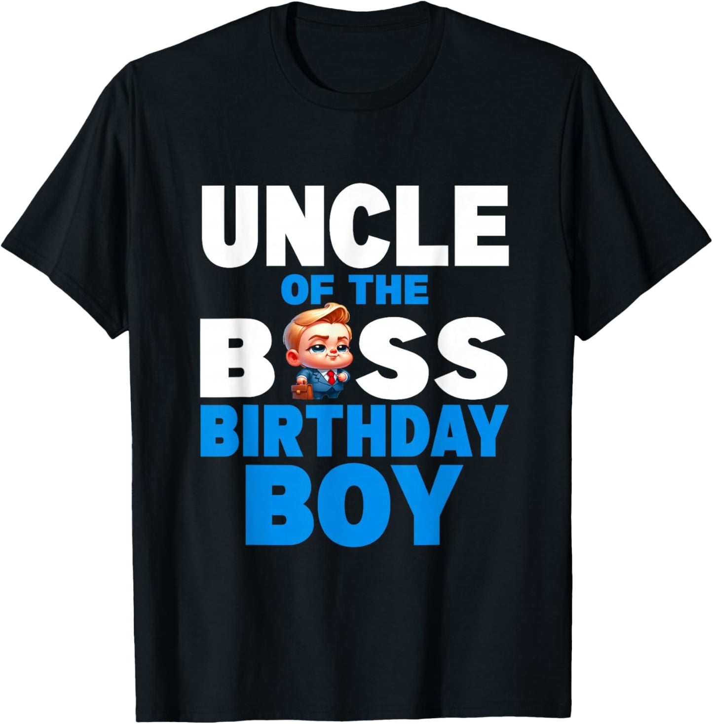 Cute Uncle Of The Boss Birthday Boy Baby Family Matching T-Shirt - T-Shirt | Black
