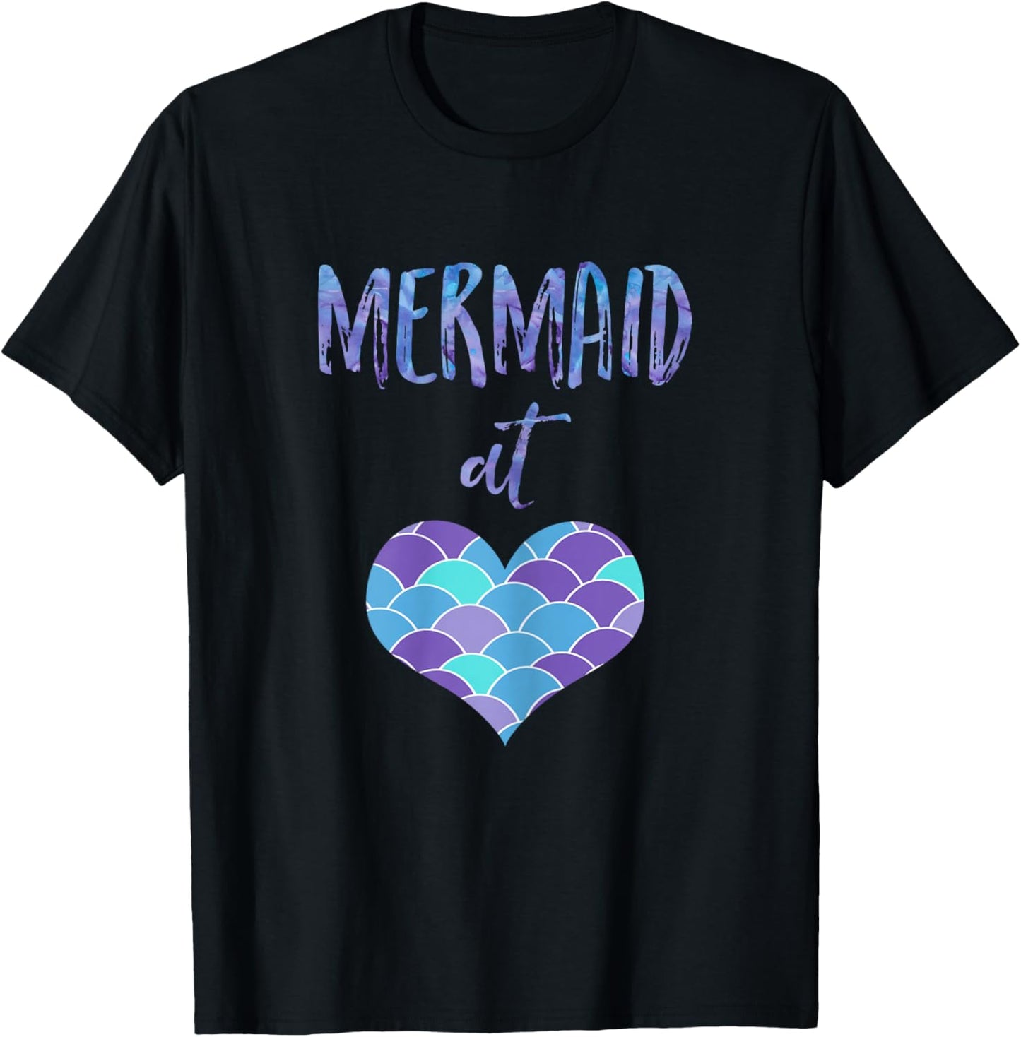 Mermaid Forever Mermaid At Heart T-Shirt - T-Shirt | Black