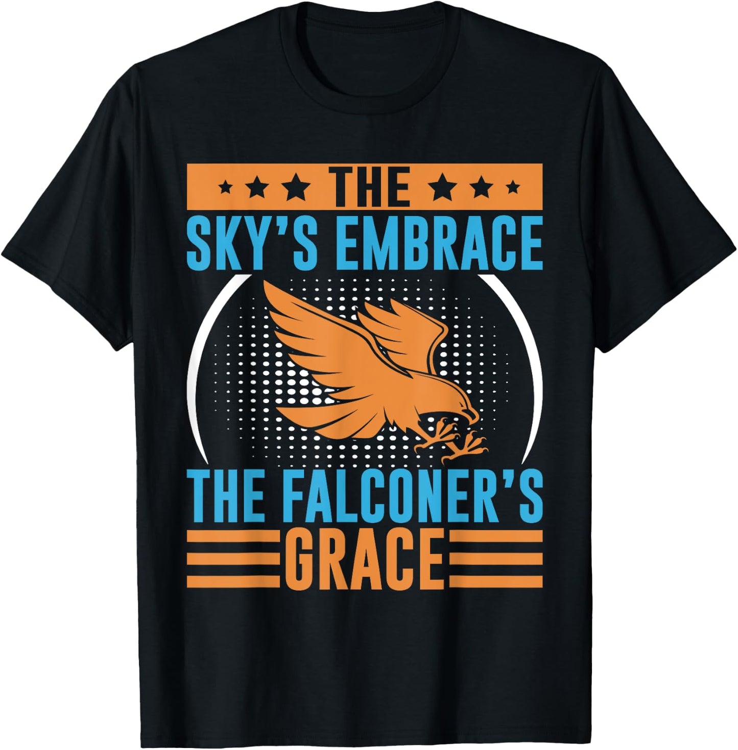 The Sky’s Embrace The Falconer’s Grace Falconry T-Shirt - T-Shirt | Black