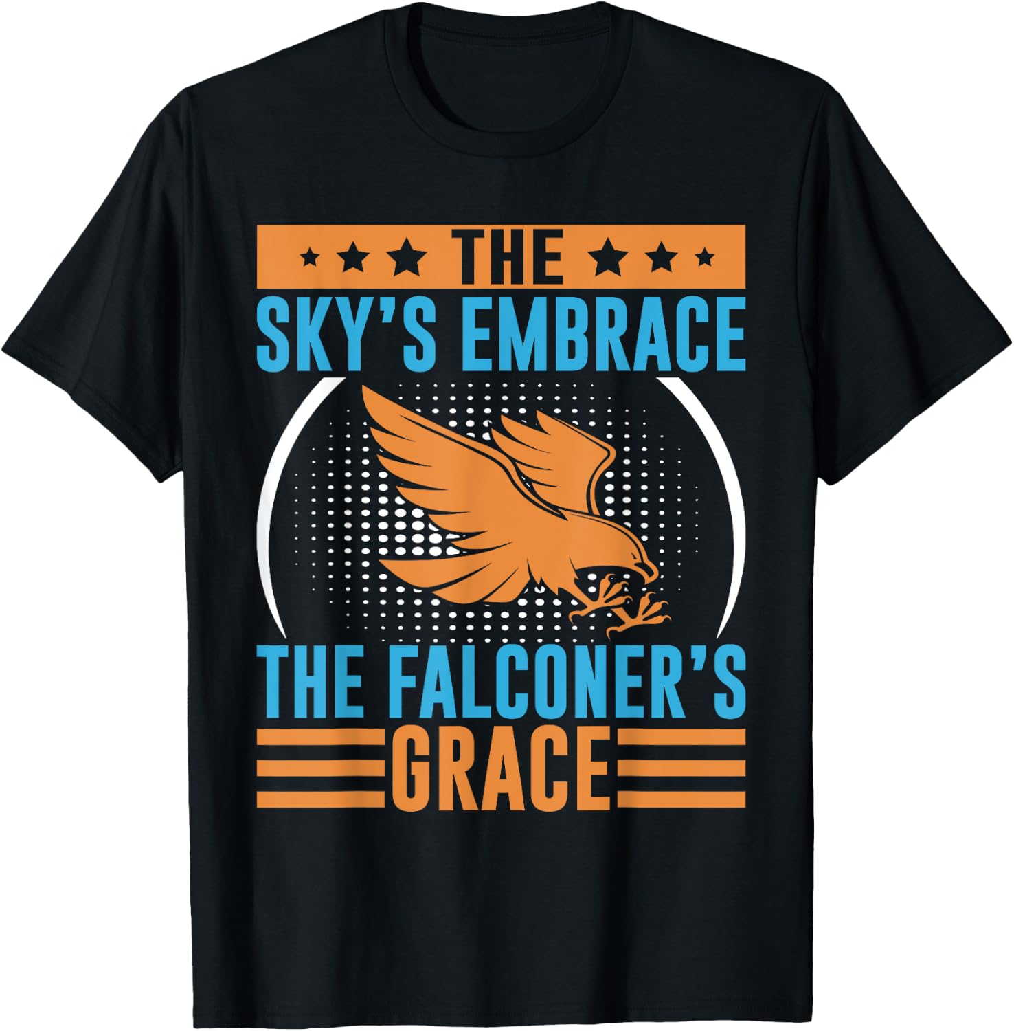 The Sky’s Embrace The Falconer’s Grace Falconry T-Shirt - T-Shirt | Black