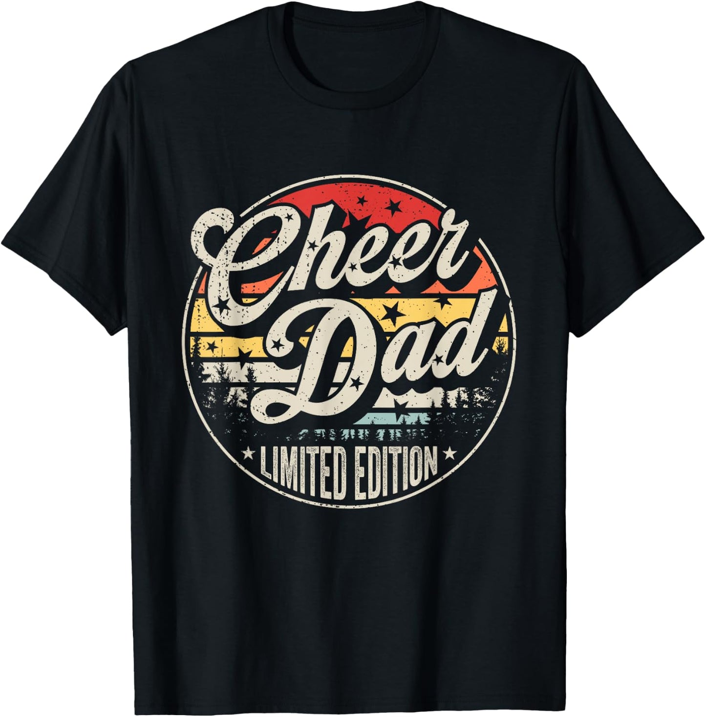 Cheer Dad Cheerleading Dad Retro Vintage Cheerleader Daddy T-Shirt - T-Shirt | Black