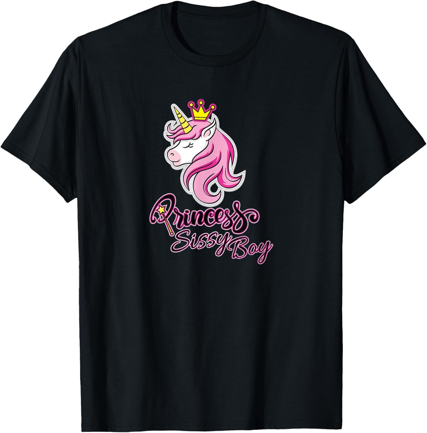 PRINCESS SISSY BOY - Princess Unicorn Design T-Shirt - T-Shirt | Black