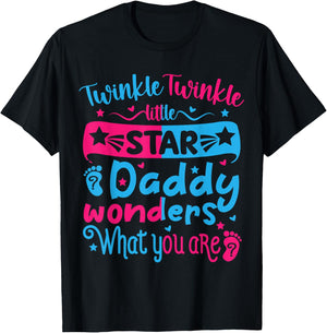 Twinkle Little Star Daddy Wonders What You Are Gender Reveal T-Shirt - T-Shirt | Black
