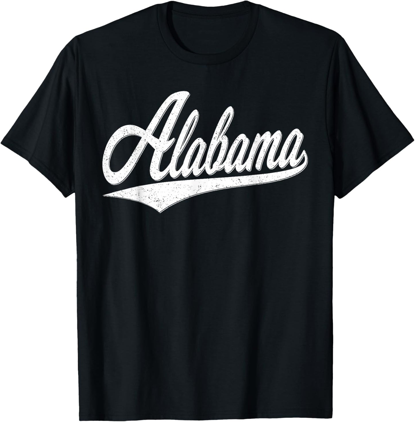 Alabama Varsity Script Vintage Retro Sports Jersey Style T-Shirt - T-Shirt | Black
