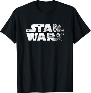 Star Wars Ship Shattered Logo White T-Shirt - T-Shirt | Black