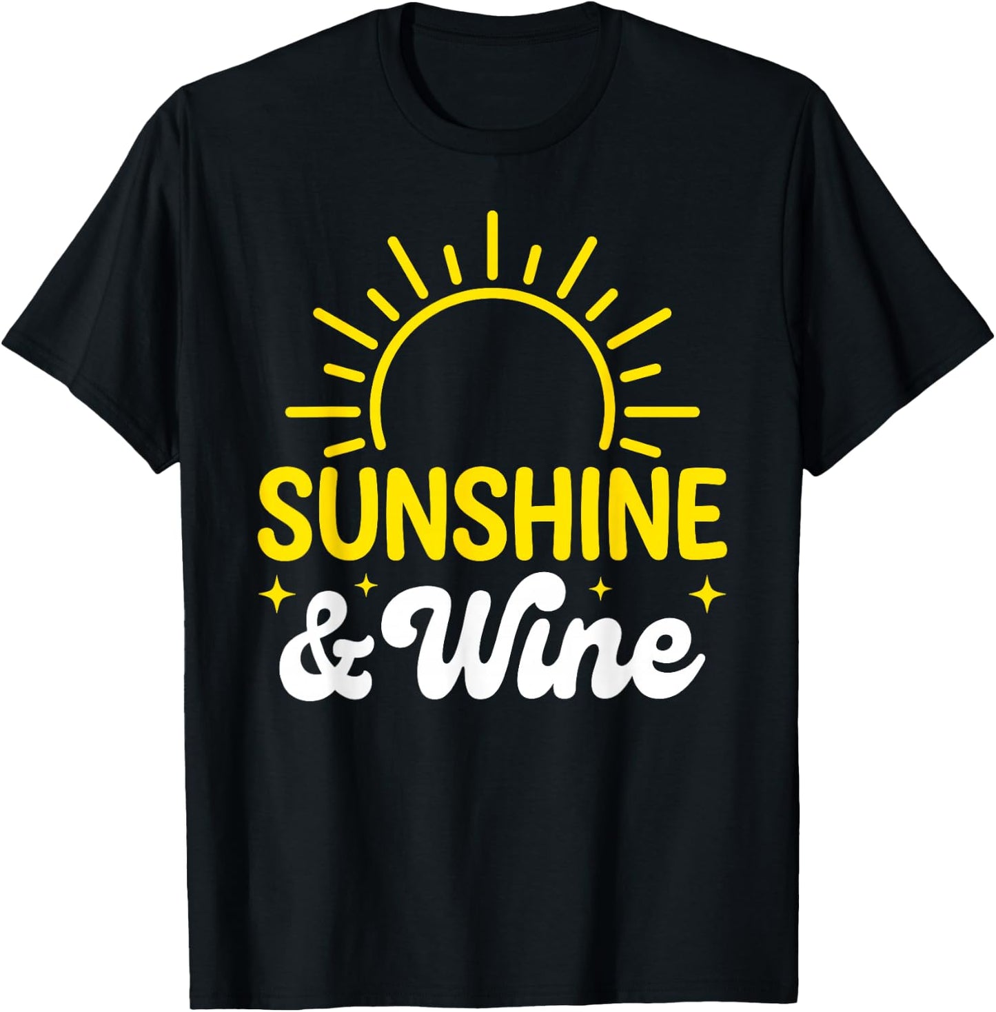 Sunshine and Wine Summer Outdoors T-Shirt - T-Shirt | Black
