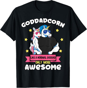 Goddadcorn 1 Kid Father's Day Goddad Unicorn Goddaughter T-Shirt - T-Shirt | Black