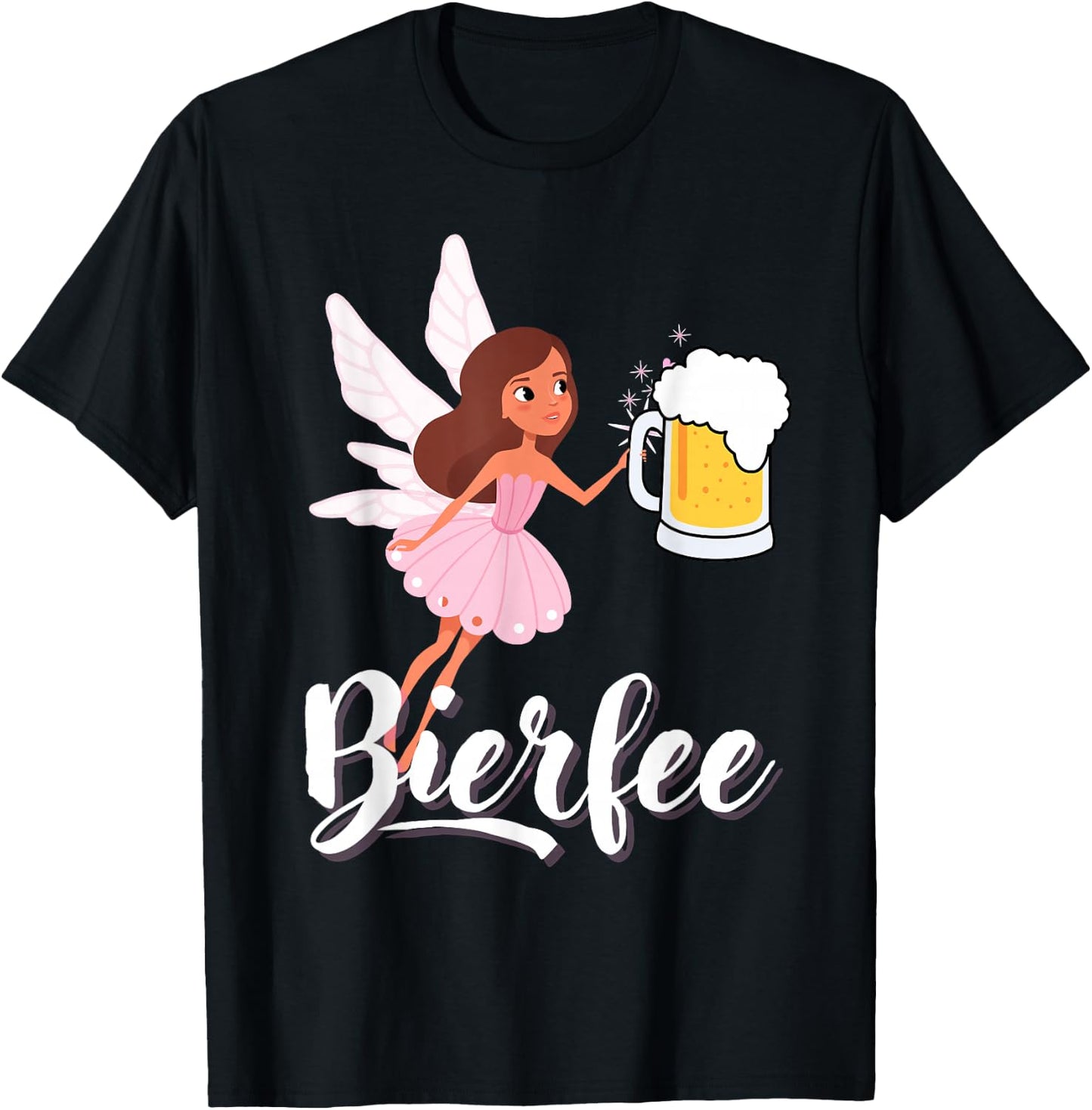 Bierfee with Funny Beer Friends Design, black T-Shirt - T-Shirt | Black