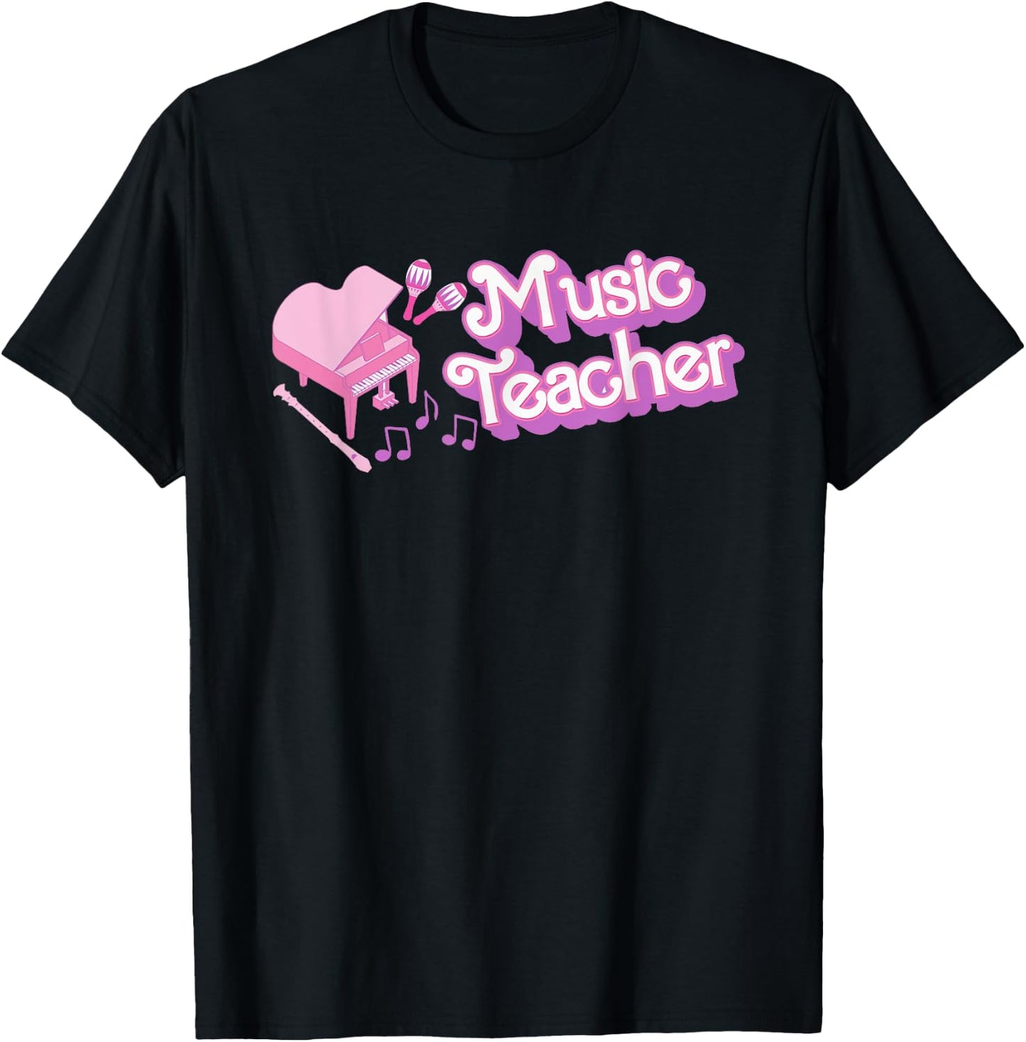 Women Music Teacher Back to School Music Education Students T-Shirt - T-Shirt | Black
