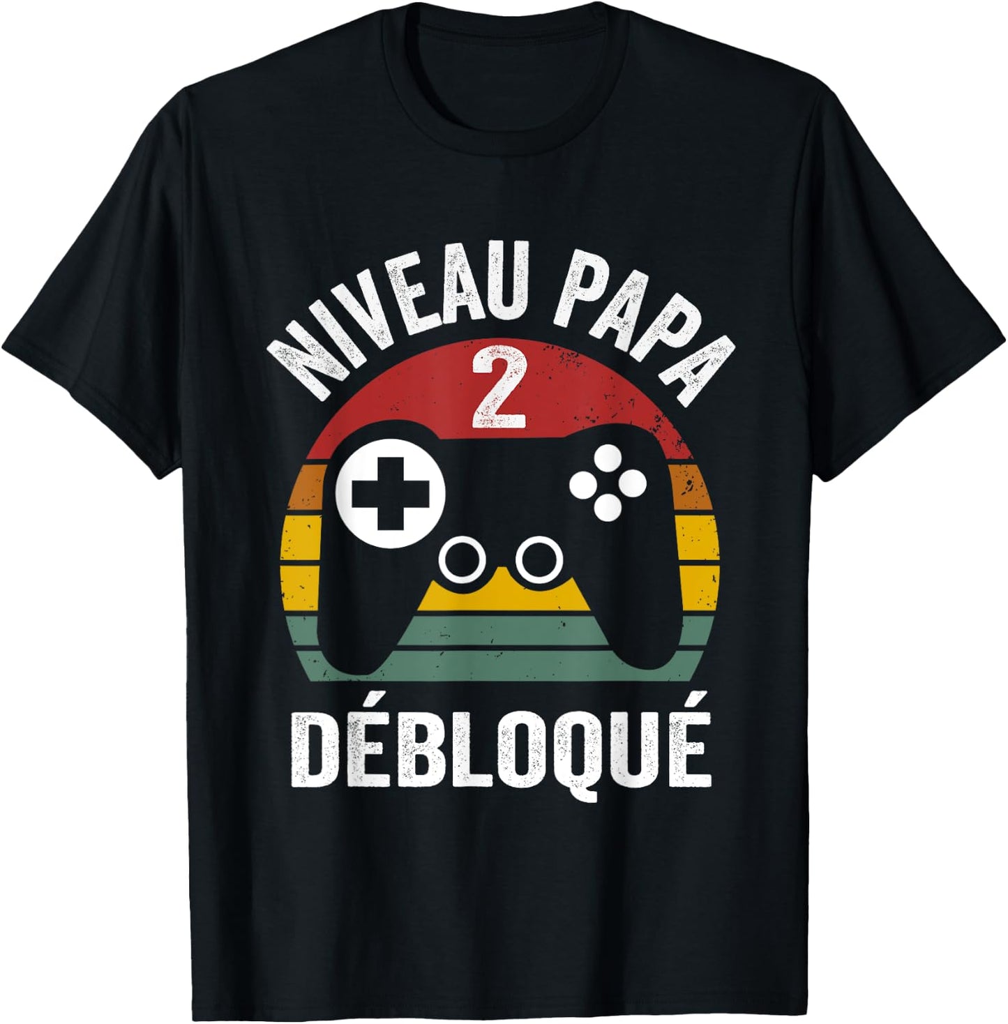 Drôle nouveau papa 2 débloqué chemise niveau papa day shirt T-Shirt - T-Shirt | Black