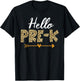 Hello Pre-K Leopard Pre-K Squad Teacher Kids Back To School T-Shirt - T-Shirt | Black
