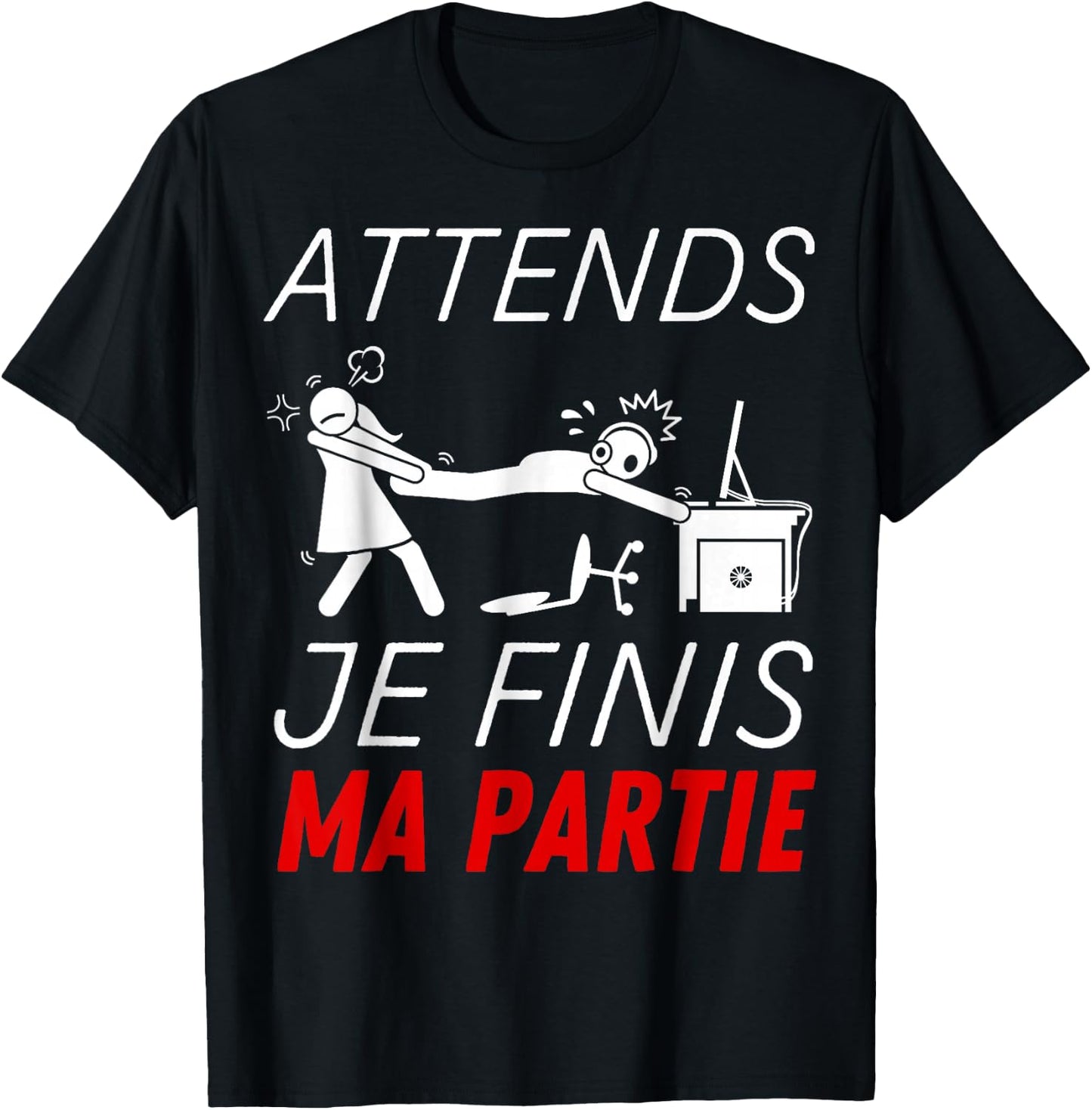 Funny Funny Gamer Teen Wait I Finish My Party , Black, S T-Shirt - T-Shirt | Black