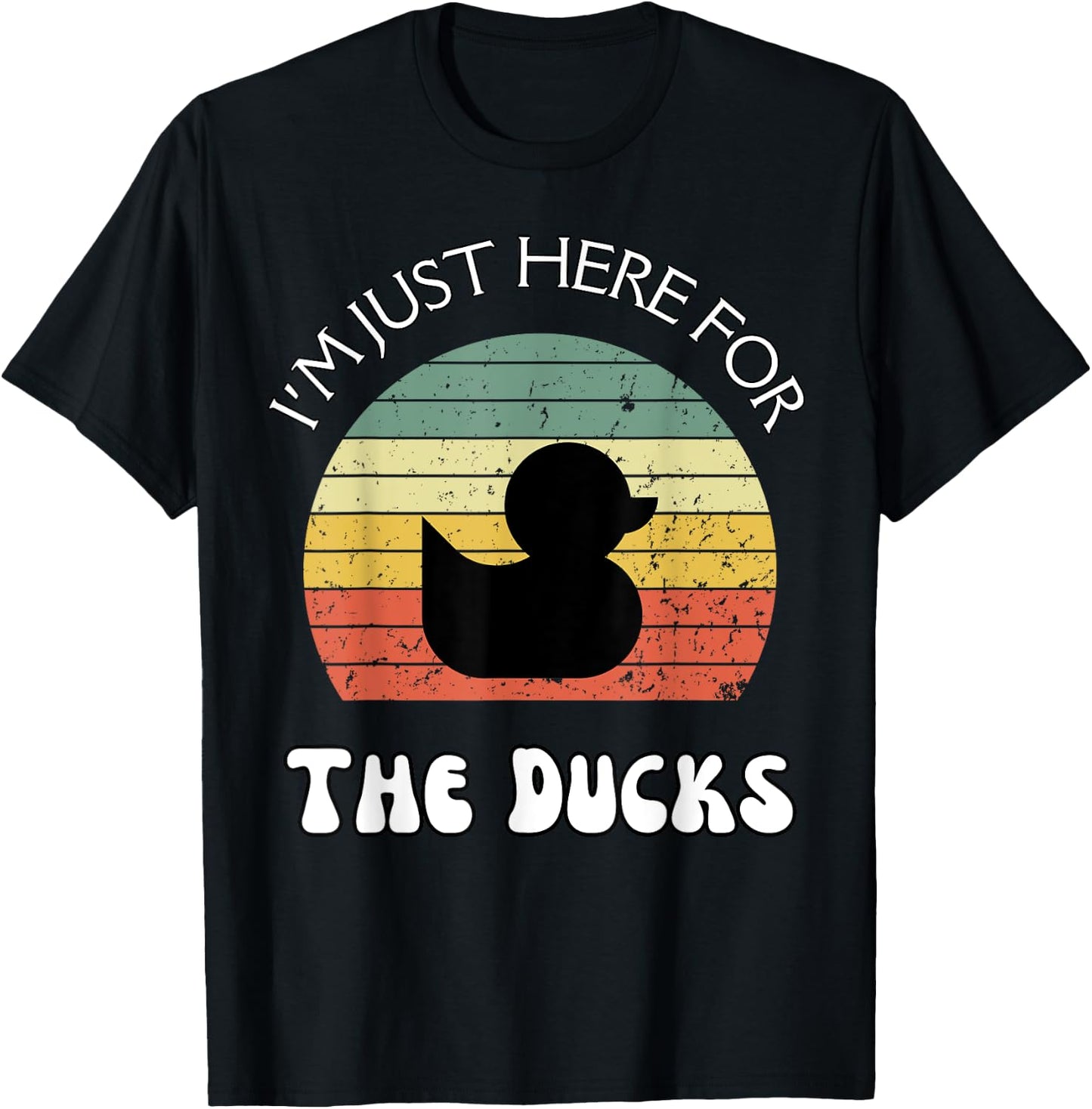 I'm Just Here for the Ducks, Retro Ducks Cruising Hunting T-Shirt - T-Shirt | Black
