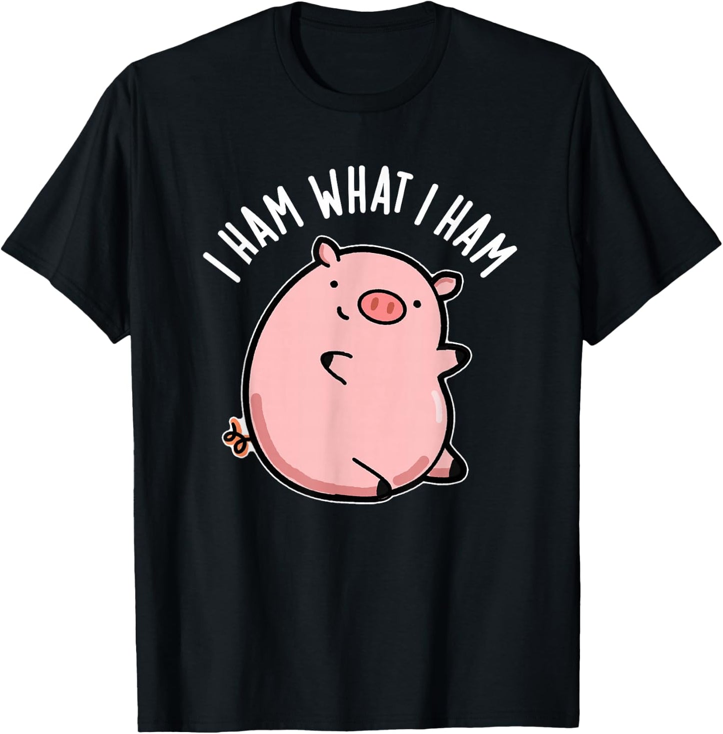 I Ham What I Ham Funny Pig Pun T-Shirt - T-Shirt | Black
