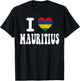 I Love Mauritius Herz-Flagge, Retro, Reise-Souvenir T-Shirt - T-Shirt | Black