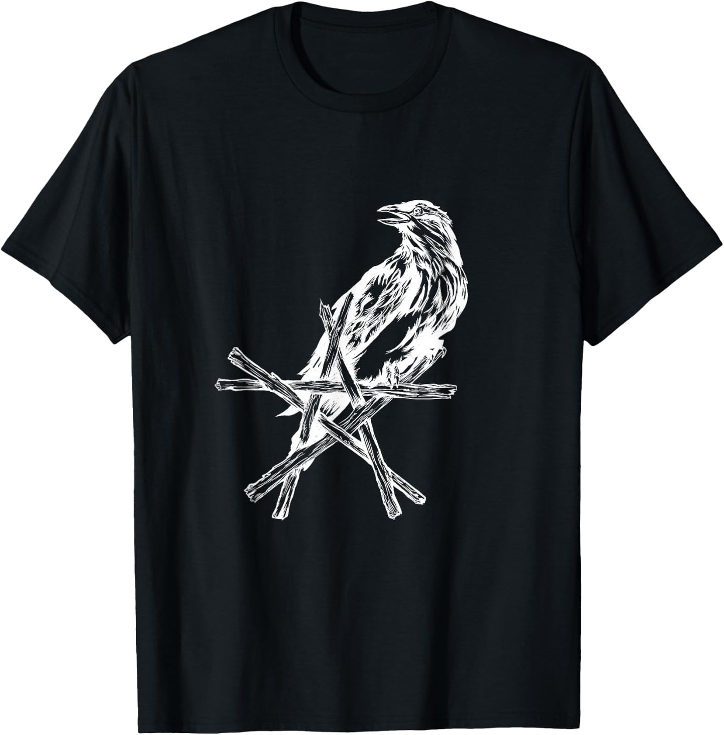 Crow Star Raven Pentacle Pentagram Wicca Witchcraft Shirt T-Shirt - T-Shirt | Black