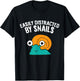 Easily Distracted By Snails T-Shirt - T-Shirt | Black