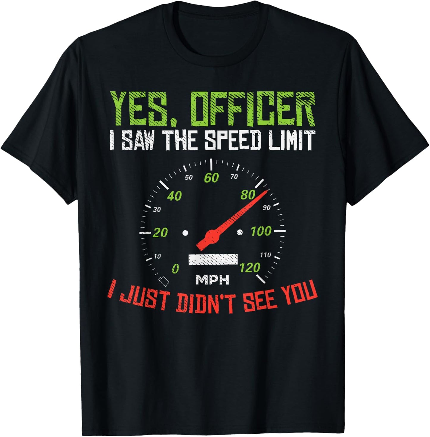 Yes Officer Speeding Funny Racing Race Car Driver Racer Gift T-Shirt - T-Shirt | Black