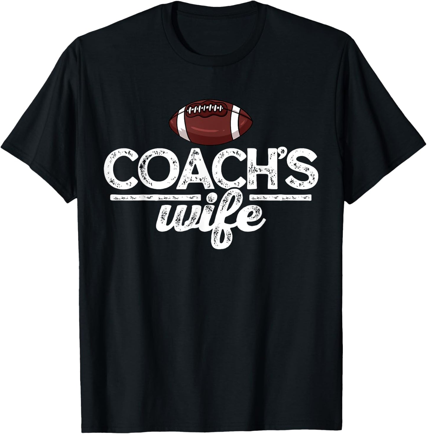 Football Coach's Wife Gift T-Shirt - T-Shirt | Black