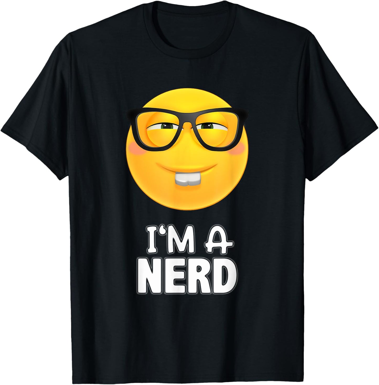 I'm A Nerd Glasses Emoticon SHIRT - Yellow Face T-Shirt - T-Shirt | Black