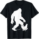 Bigfoot Walking Chicken Sasquatch Farming Animal Farmer T-Shirt - T-Shirt | Black