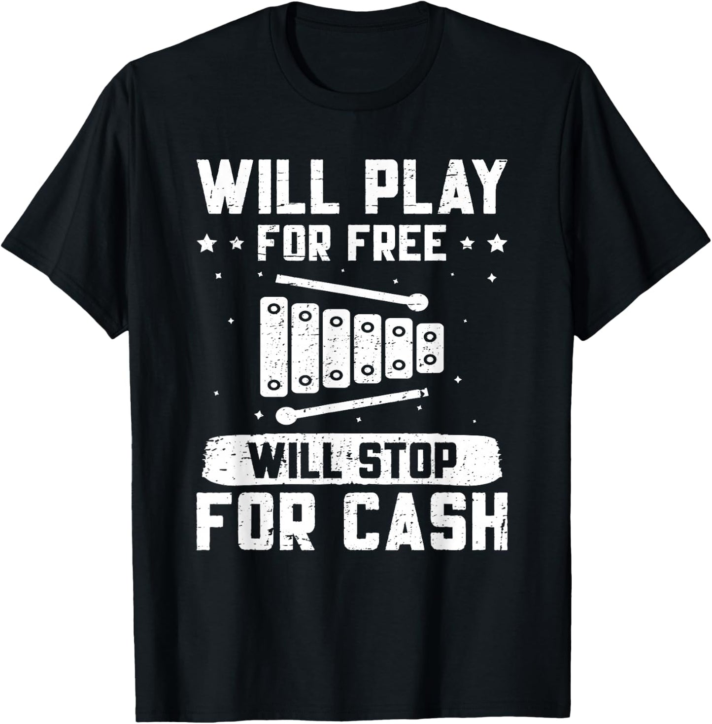 Xylophone Music Xylophone Player Play For Free Xylophonist T-Shirt - T-Shirt | Black