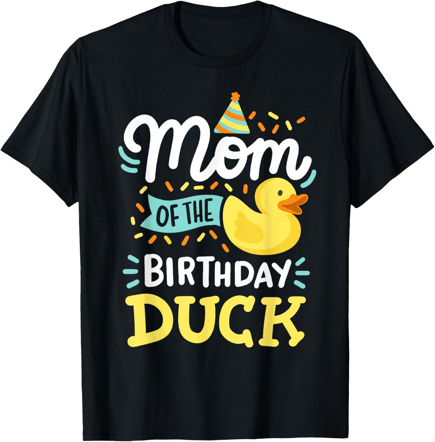 Mom Of The Birthday Duck Boy Rubber Duck Bday Family T-Shirt - T-Shirt | Black